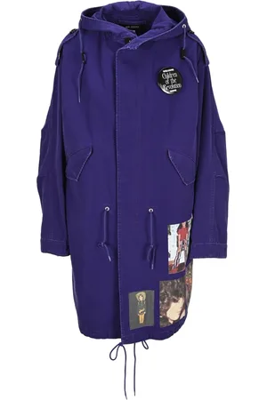 RAF SIMONS Parkas, female, , Size: 2XS Purple Hooded Cotton Parka Women