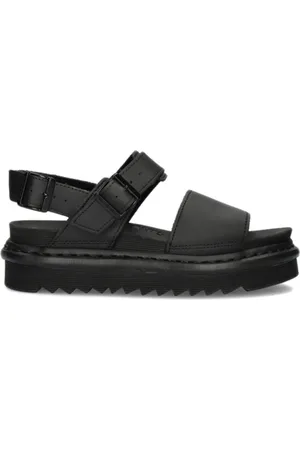 Dr. Martens Flat Sandals, male, , Size: 8 US Leather Sandals with Slingback Strap