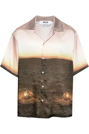 Msgm Short Sleeve Shirts, male, , Size: M Graphic Print Multicolour Shirt