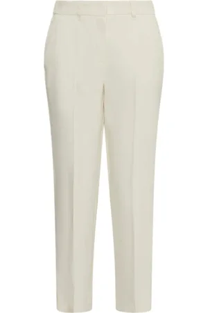 MARELLA Slim-fit Trousers, female, , Size: L White Arles Slim Trousers