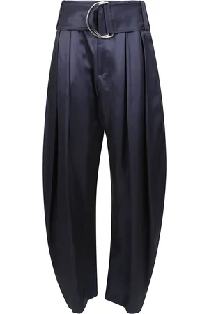 J.W.Anderson Wide Trousers, female, , Size: S Wide Leg Satin Pants with Inverted Pleats
