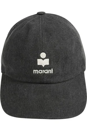 Isabel Marant Caps, male, , Size: 57 CM Embroidered Denim Cap with Curved Visor