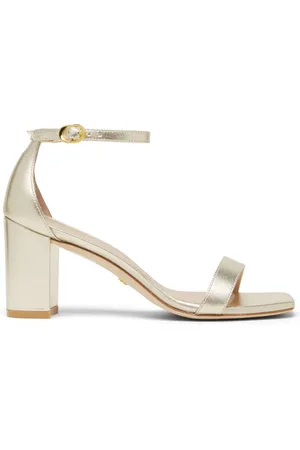 Stuart Weitzman High Heel Sandals, female, , Size: 7 1/2 US Nudistcurve 75 Block Sandal