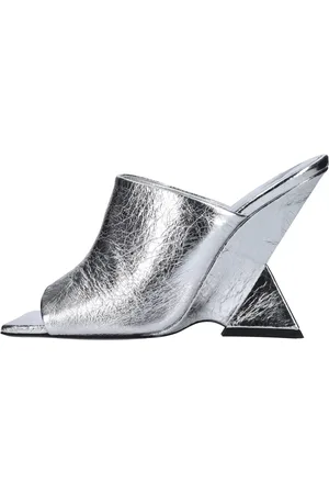 The Attico Heeled Mules, female, , Size: 9 US Sandals Silver