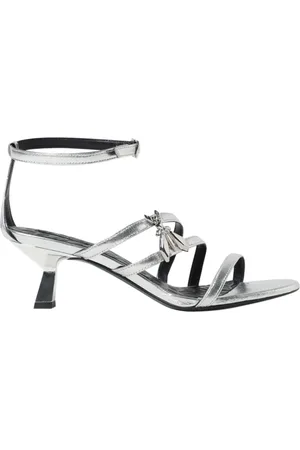 Patrizia Pepe High Heel Sandals, female, , Size: 10 US Silver Leather Sandals Elegant Fashionable Design