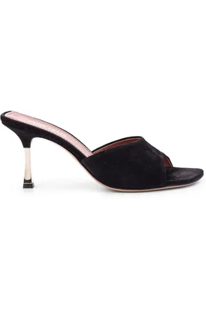 PARIS TEXAS Heeled Mules, female, , Size: 11 US Suede Sandals with Stiletto Heel