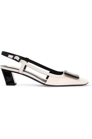 Roger Vivier Pumps, female, , Size: 8 1/2 US Two-tone patent leather slingback pumps