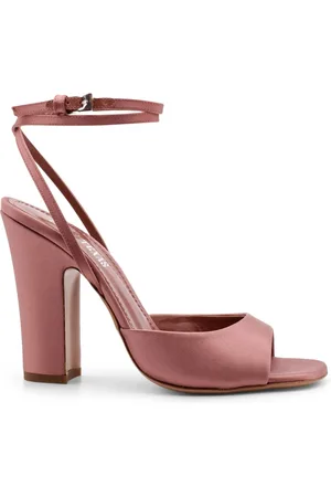 PARIS TEXAS High Heel Sandals, female, , Size: 7 1/2 US Satin Sandals with Squared Toe