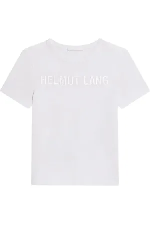 Helmut Lang T-Shirts, female, , Size: M Embossed Logo Cotton T-Shirt