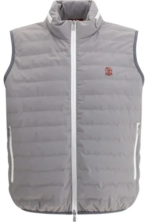 Brunello Cucinelli Vests, male, , Size: 2XL Quilted Down Vest with Zippered Pockets