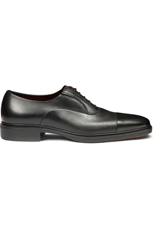 santoni Business Shoes, male, , Size: 10 1/2 US Leather Easy-On Oxford shoes