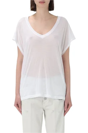 Dondup T-Shirts, female, , Size: XS V-shaped modal T-shirt