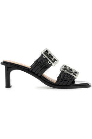 Ganni Heeled Mules, female, , Size: 6 US Patent Buckle Mules