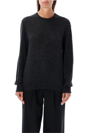 Saint Laurent Cashmere Knitwear, female, , Size: S Cashmere Silk Crewneck Sweater