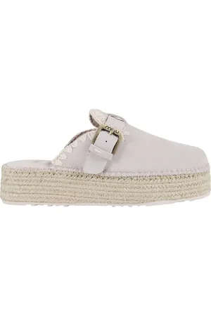 Mou Mules, female, , Size: 7 US Jute Clog Suede Platform Sandal