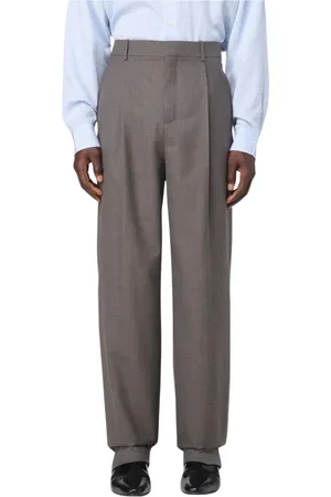 Saint Laurent Suit Trousers, male, , Size: S Classic Pleated Trousers Walnut Style