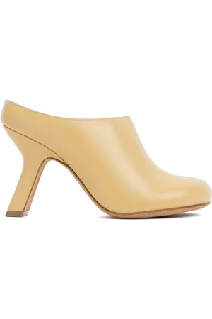 Loewe Heeled Mules, female, , Size: 6 US Beige Leather Ankle Boots Elegant Style
