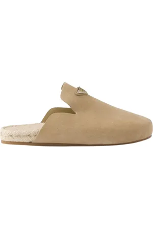 Prada Mules, male, , Size: 8 US Elegant Leather Slip-On Shoes