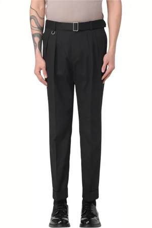 Paolo Pecora Straight Trousers, male, , Size: S Tailored Fit Pleated Trousers