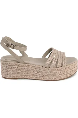 Tommy Hilfiger Wedges, female, , Size: 7 US Khaki Linen Wedge Heels