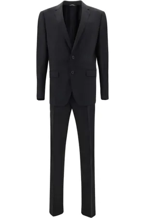 Dolce & Gabbana Single Breasted Suits, male, , Size: L Elegant Wool Suit with Classic Details
