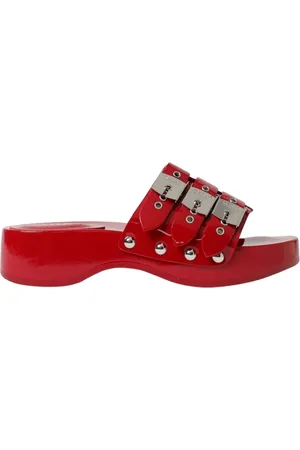 Serafini Sliders, female, , Size: 7 US Patent Heeled Platform Sandals