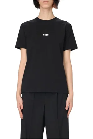 Msgm T-Shirts, female, , Size: M Pink Logo Tee Shirt