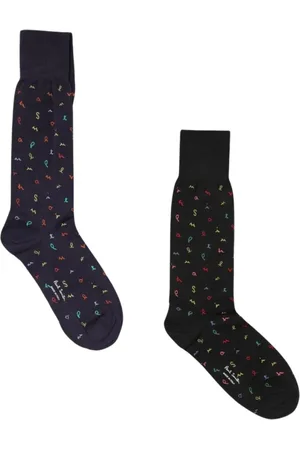 Paul Smith Socks, male, , Size: ONE SIZE Colorful Script Lettering Socks
