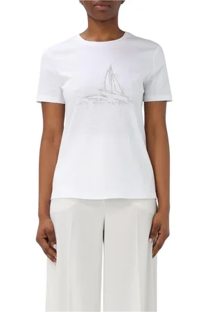 Max Mara T-Shirts, female, , Size: M Crystal Sailboat Embellished Sweater