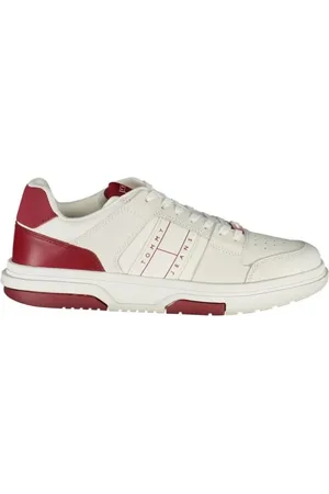 Tommy Hilfiger Sneakers, male, , Size: 7 US Red Polyester Sneakers for Style and Performance