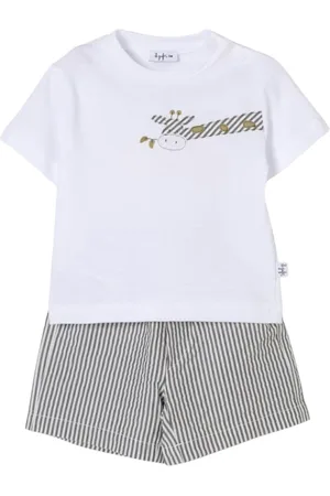 Il gufo Sets, unisex, , Size: 4 Y Giraffe TShirt Shorts Set for Baby Boy