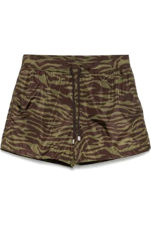 The Attico Short Shorts, female, , Size: S Green and Brown Bermuda Shorts