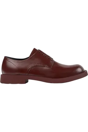 Camper Business Shoes, male, , Size: 10 US Burgundy Leather Oxford Brogue Shoes