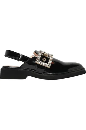 Roger Vivier Ballerinas, female, , Size: 8 1/2 US Crystal Buckle Slingback Shoes