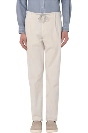 ELEVENTY Straight Trousers, male, , Size: W36 Casual Drawstring Pants Sand Color