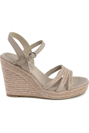 Tommy Hilfiger Wedges, female, , Size: 6 US Chic Linen Wedge Sandals