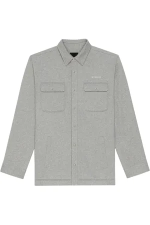 Givenchy Light Jackets, male, , Size: M Elegant Grey Shirt Relaxed Fit