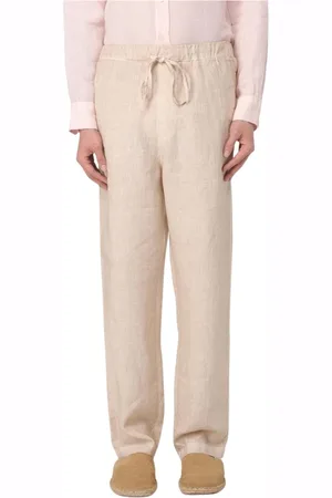120% Lino Straight Trousers, male, , Size: L Relaxed Fit Linen Pants