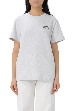 A.P.C. T-Shirts, female, , Size: M Grey Crew Neck Tee