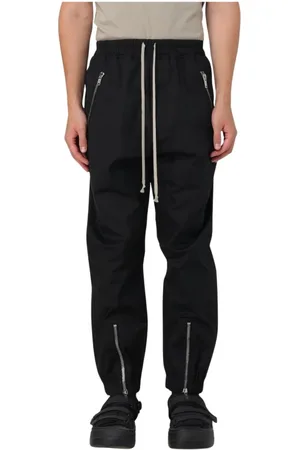 Rick Owens Straight Trousers, male, , Size: L Drawstring Zip Detail Trousers