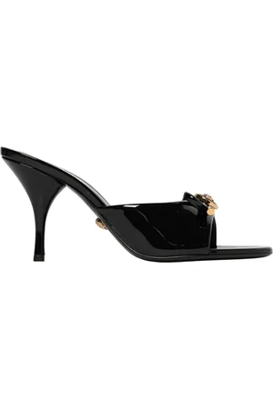 VERSACE Heeled Mules, female, , Size: 10 US Square Toe Heeled Sandals