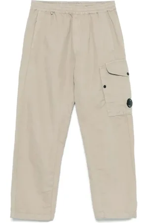 C.P. Company Straight Trousers, male, , Size: S Comfortable Regular Fit Linen Pants