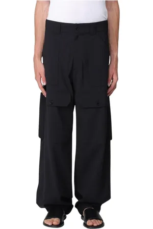 Msgm Wide Trousers, male, , Size: L Stylish Cargo Pants with Pockets