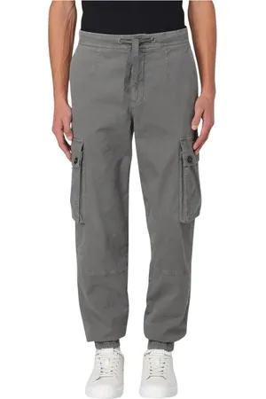 Dolce & Gabbana Straight Trousers, male, , Size: L Grey Cargo Pants with Pockets