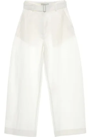 STUDIO NICHOLSON Wide Trousers, female, , Size: M Trousers with Detachable Waist Belt