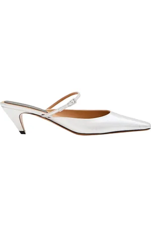 Stella McCartney Heeled Mules, female, , Size: 9 US Silver Metallic Low Heel Mules
