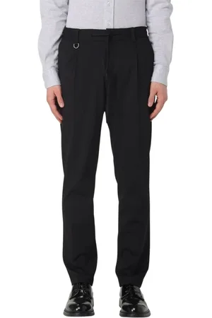 Paolo Pecora Straight Trousers, male, , Size: S Blue Drawstring Casual Trousers Men
