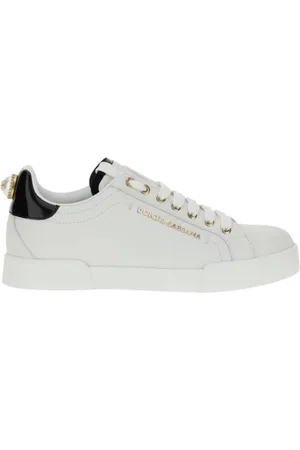 Dolce & Gabbana Sneakers, female, , Size: 11 US Pearl Detail Leather Sneakers
