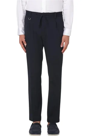 Paolo Pecora Straight Trousers, male, , Size: M Drawstring Pants for Men