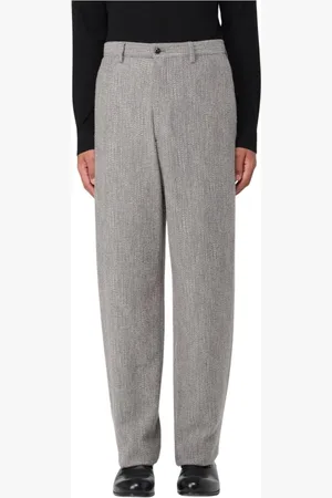 Giorgio Armani Straight Trousers, male, , Size: M Sophisticated Wool Trousers